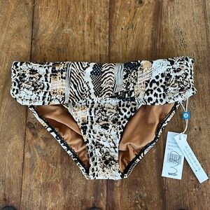 Bleu Rod Beattie Animal Print Draped Ruched Swim Bottom Size 6 NWT